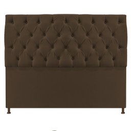 Cabeceira Sofia 140 cm Casal Suede Marrom - Doce Sonho Móveis - 1