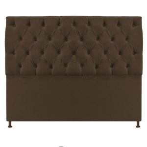 Cabeceira Sofia 140 cm Casal Suede Marrom - Doce Sonho Móveis