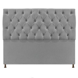 Cabeceira Sofia 140 cm Casal Suede Cinza - Doce Sonho Móveis - 1