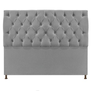 Cabeceira Sofia 140 cm Casal Suede Cinza - Doce Sonho Móveis