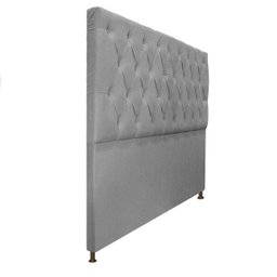 Cabeceira Sofia 140 cm Casal Suede Cinza - Doce Sonho Móveis - 2
