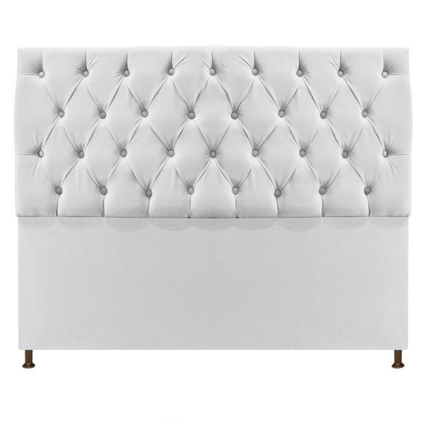 Cabeceira Sofia 140 cm Casal Suede Branco - Doce Sonho Móveis