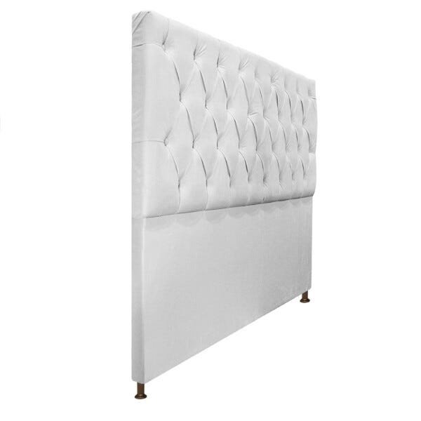 Cabeceira Sofia 140 cm Casal Suede Branco - Doce Sonho Móveis - 2