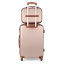 Ver imagem 4 de Conjunto com 3 Malas para Viagem + 2 Frasqueiras Rose Pk Luxcell - Rodinha 360º - Abs