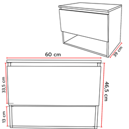Gabinete para Banheiro de Madeira 60cm Suspenso - 7
