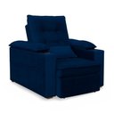 Ver imagem 1 de Poltrona Reclinável Retrátil Thor em Veludo Azul com Encosto Ajustável Loja Sheep