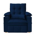 Ver imagem 4 de Poltrona Reclinável Retrátil Thor em Veludo Azul com Encosto Ajustável Loja Sheep