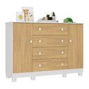 Ver imagem 2 de Cômoda Infantil 125cm 2 Portas e 4 Gavetas Allegra Multimóveis Mp4445 Branco/madeirado