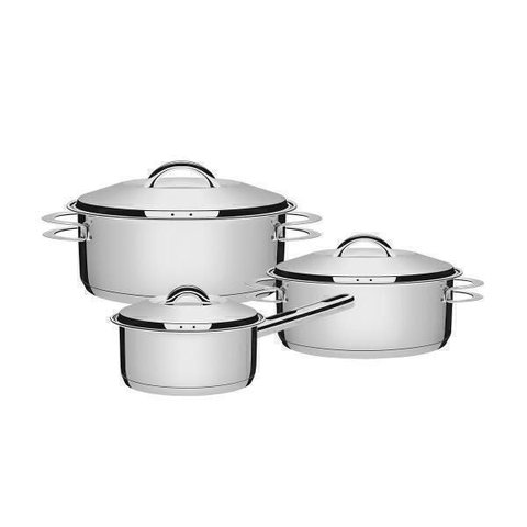 Jogo de Panelas 3 Peças Inox Fundo Triplo Solar Tramontina