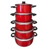 Conjunto Panelas Caçarola 5 Peças De Alumínio Vermelho - 1