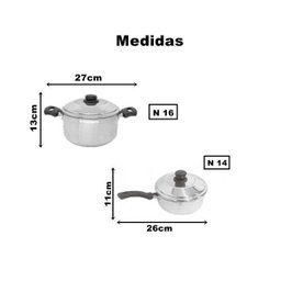 Kit Jogo De Panelas Não Inox Quatro Peças - 2