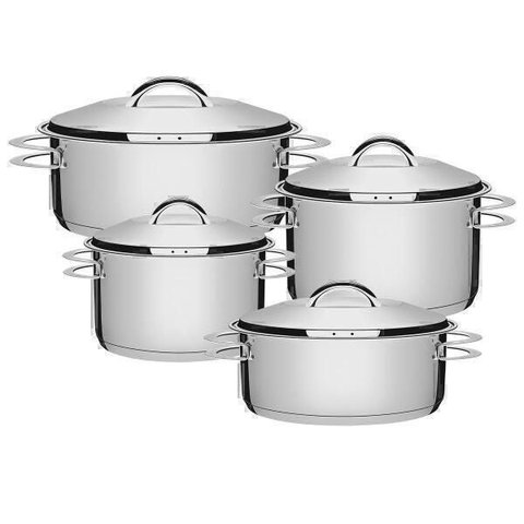 Jogo de Panelas 4 Peças Inox Fundo Triplo Solar Tramontina