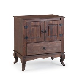 Cômoda Rústica Pequena Madeira Maciça Pés Luis XV Marrom Shop JM - 2