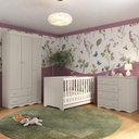 Ver imagem 1 de Quarto de Bebê Completo com Berço Americano 3 em 1 p/Colchão 130x70cm Realeza Multimóveis MP4591