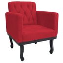 Ver imagem 1 de Poltrona Classic Pés Luís XV Suede Vermelho - Doce Sonho Móveis