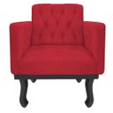 Ver imagem 2 de Poltrona Classic Pés Luís XV Suede Vermelho - Doce Sonho Móveis