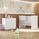 Ver imagem 1 de Quarto Infantil Completo Iris 1 Porta 4 Gavetas Branco - Pnr Móveis