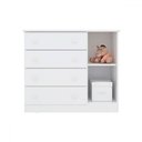 Ver imagem 3 de Quarto Infantil Completo Iris 1 Porta 4 Gavetas Branco - Pnr Móveis