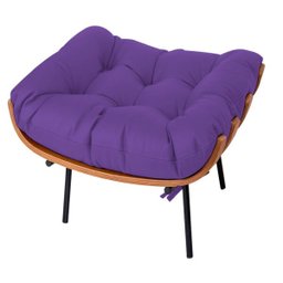 Poltrona com Puff Costela Base Fixa Corano Roxo - 3