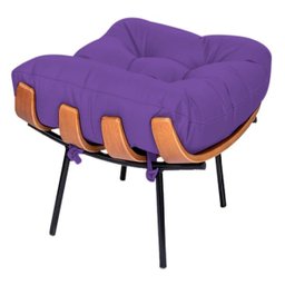 Poltrona com Puff Costela Base Fixa Corano Roxo - 5