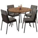 Ver imagem 2 de Conjunto Sala de Jantar 4 Cadeiras Verona Carraro Freijó Grafite Preto