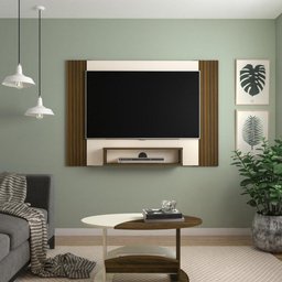 Painel com Suporte TV 47" Multimóveis CR45155 Pinho/Off White - 1