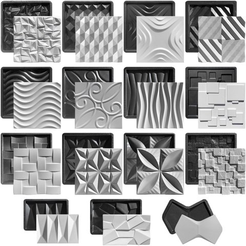 Conjunto 15 Formas 3d Gesso e Cimento Abs