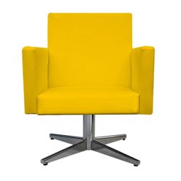 Kit Namoradeira e Poltrona Beatriz Base Giratória de Metal Corano Amarelo - Doce Sonho Móveis - 3