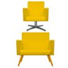 Kit Namoradeira e Poltrona Beatriz Base Giratória de Metal Corano Amarelo - Doce Sonho Móveis - 1