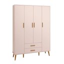 Ver imagem 5 de Kit Comoda Sapateira e Guarda Roupa Isis Pés Retrô 4 Portas 2 Gavetas Infantil Reller