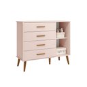 Ver imagem 4 de Kit Comoda Sapateira e Guarda Roupa Isis Pés Retrô 4 Portas 2 Gavetas Infantil Reller