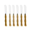 Conjunto 6 Espátula Patê Manteiga Lanches Bambu Inox Barato - 1