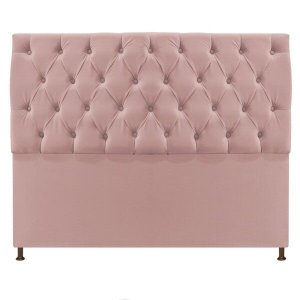 Cabeceira Sofia 195 cm King Size Suede Rosê - Doce Sonho Móveis