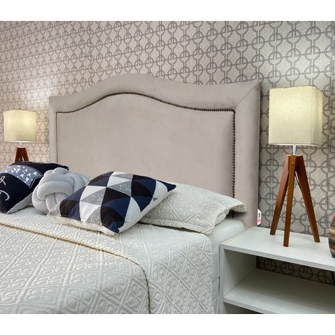 Cabeceira Cama Solteiro Sevilha Provençal Diamond Suede Bege 60 Cm Altura Rbl