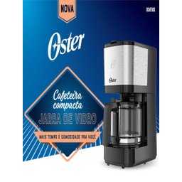 Cafeteira Compacta Inox 0,75L Oster OCAF300 220V Preta - 2