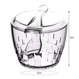 Açucareiro Plástico Com Colher Trama 500g - Colors - Transparente - 2