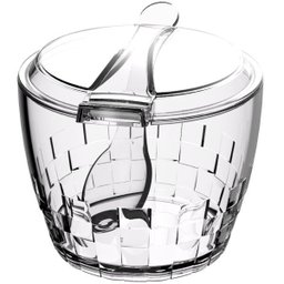 Açucareiro Plástico Com Colher Trama 500g - Colors - Transparente - 1