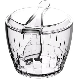 Açucareiro Plástico Com Colher Trama 500g - Colors - Transparente