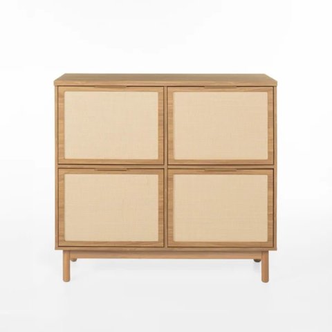 Sapateira Kaki 4 Portas 104 Cm X 105 Cm X 35 Cm Tauari - Telinha Rattan