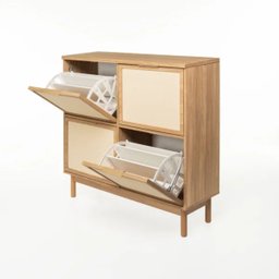 Sapateira Kaki 4 Portas 104 Cm X 105 Cm X 35 Cm Tauari - Telinha Rattan - 3