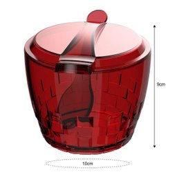 Açucareiro Plástico Com Colher Trama 500g - Colors - Vermelho - 2