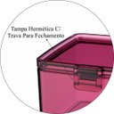 Ver imagem 2 de Pote Pequeno Hermético 0,75 Litros Retangular - Rosa