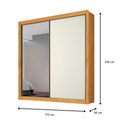 Ver imagem 6 de Guarda Roupa Zurique 1 Porta Espelhada 100% Mdf Peroba Off White - Móveis Europa