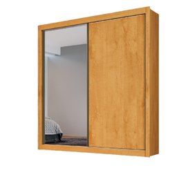 Guarda Roupa Zurique 1 Porta Espelhada 100% Mdf Peroba Off White - Móveis Europa - 4