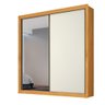Guarda Roupa Zurique 1 Porta Espelhada 100% Mdf Peroba Off White - Móveis Europa - 2