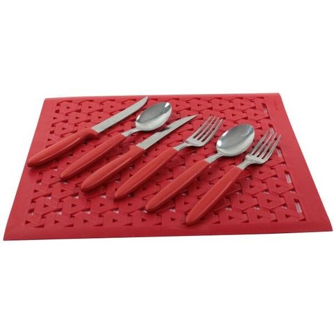 Grade De Pia Proteção Escorredor de Copos e Talheres - Colors - Vermelho