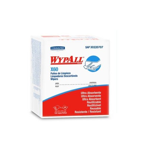 Pano Multiuso Wypall X60 Quartfold - 34cm X 29cm - Kimberly Clark