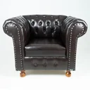 Ver imagem 1 de 1 Poltrona Chesterfield Capitone Luiz Xv Assento Individual Courano Café / Barbearia - Escritório -