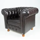 Ver imagem 2 de 1 Poltrona Chesterfield Capitone Luiz Xv Assento Individual Courano Café / Barbearia - Escritório -