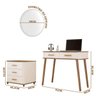 Penteadeira Com Espelho Retrô Para Quarto Off White Freijó Maitê Fabri - 4